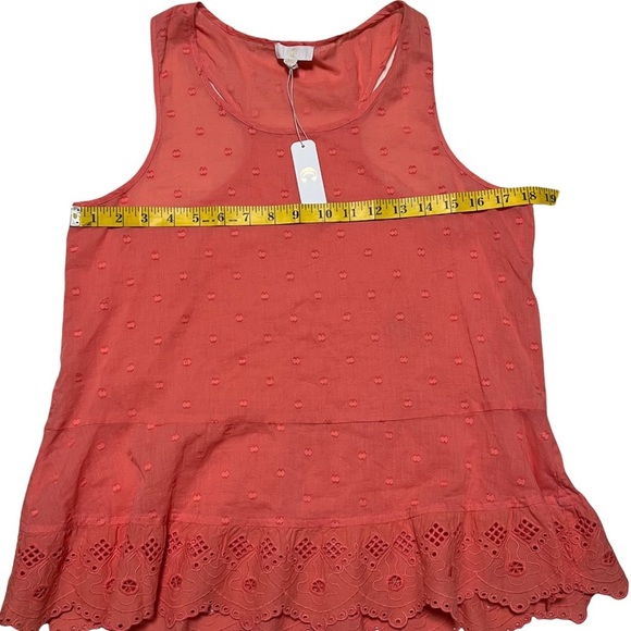 Coral sleeveless top with lace detail Sz. Medium NWT - Picture 4 of 7